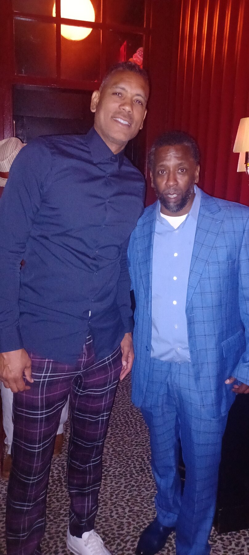 Edward Andrews pictured with former New York Knicks player Allan Houston