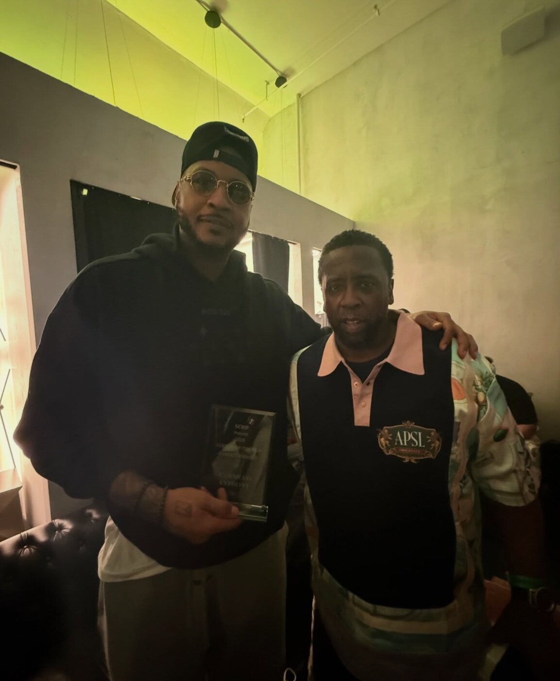 Edward Andrews pictured with Carmelo Anthony