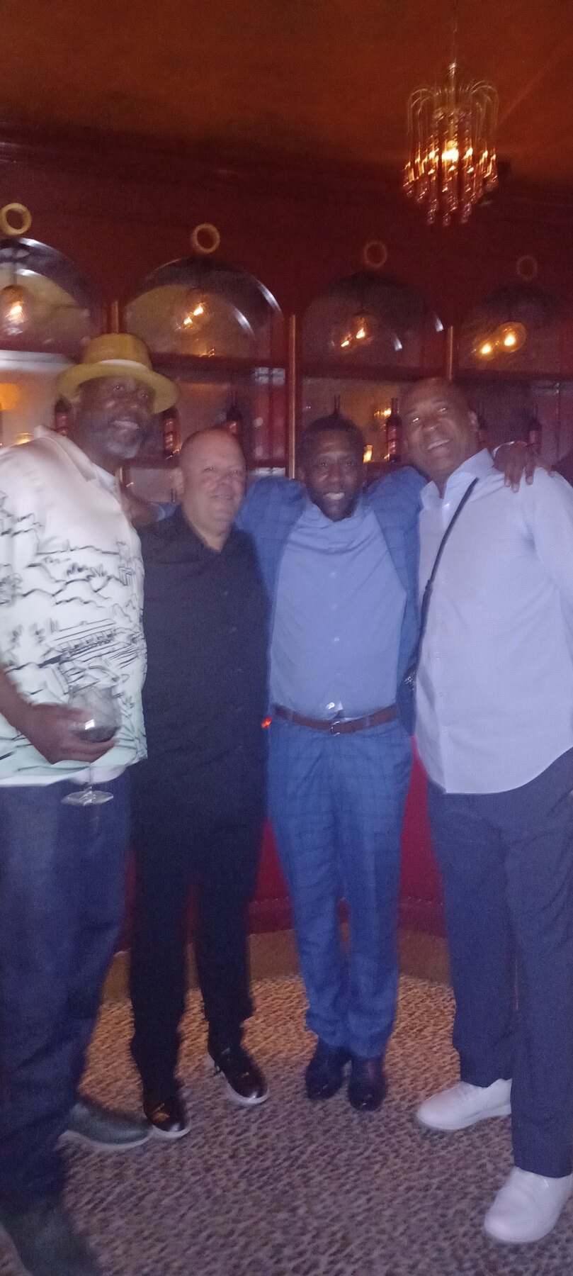 Edward Andrews pictured with New York Knicks president Leon Rose and guests
