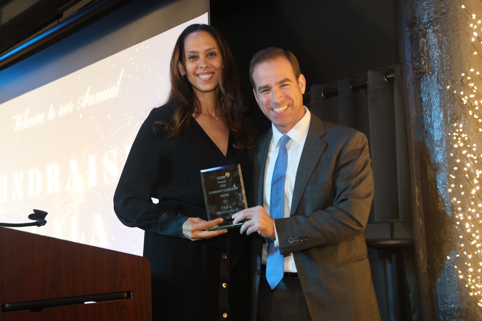 Thea Montañez with former Hartford Mayor Luke Bronin at the SCRIP gala