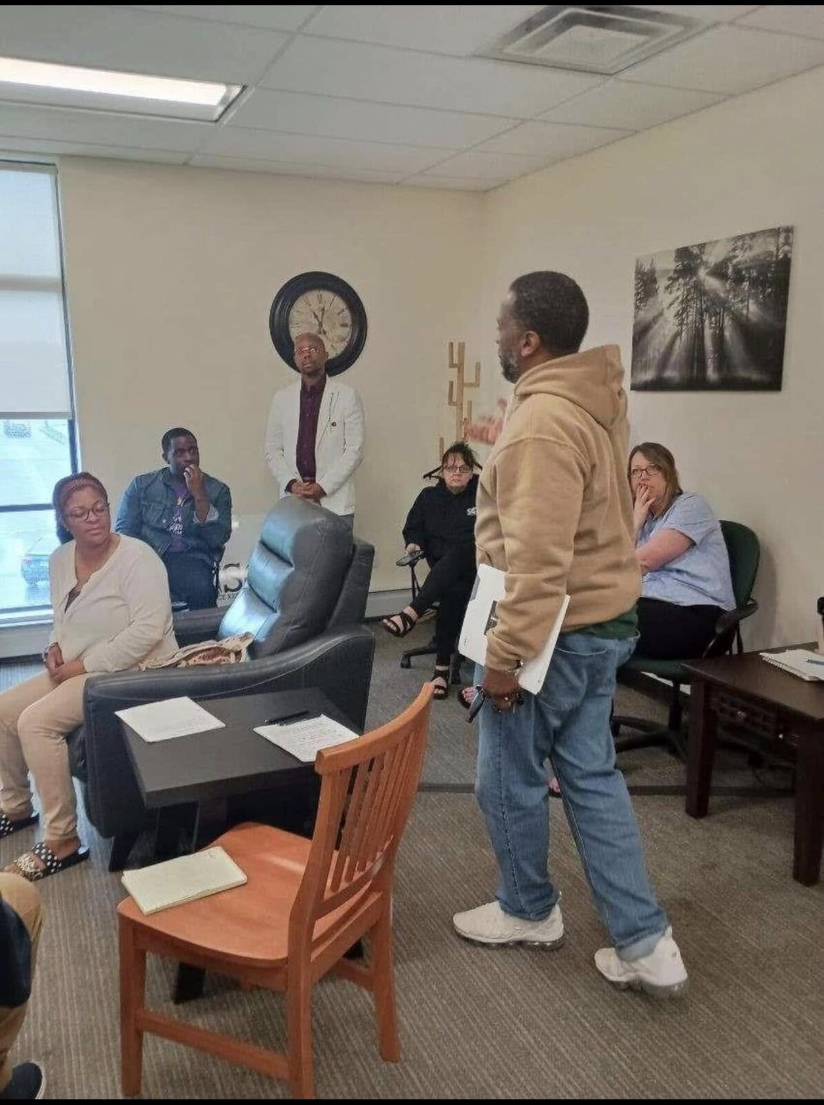 A SCRIP facilitator speaking during a classroom session