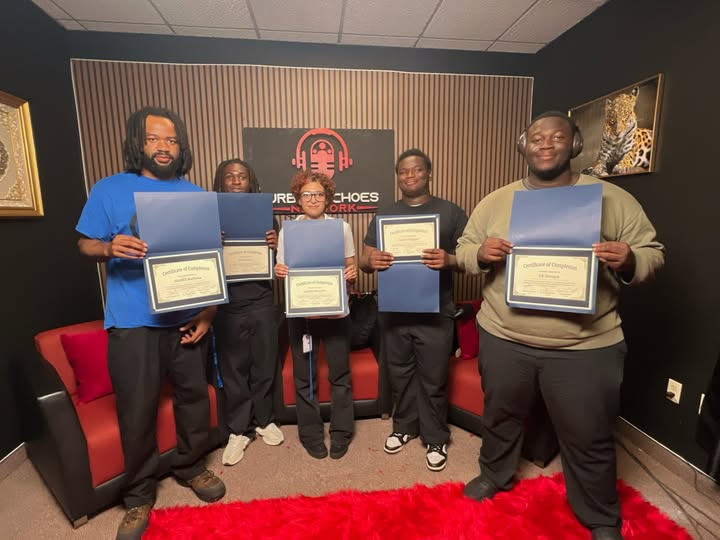 Urban Echoes participants holding completion certificates