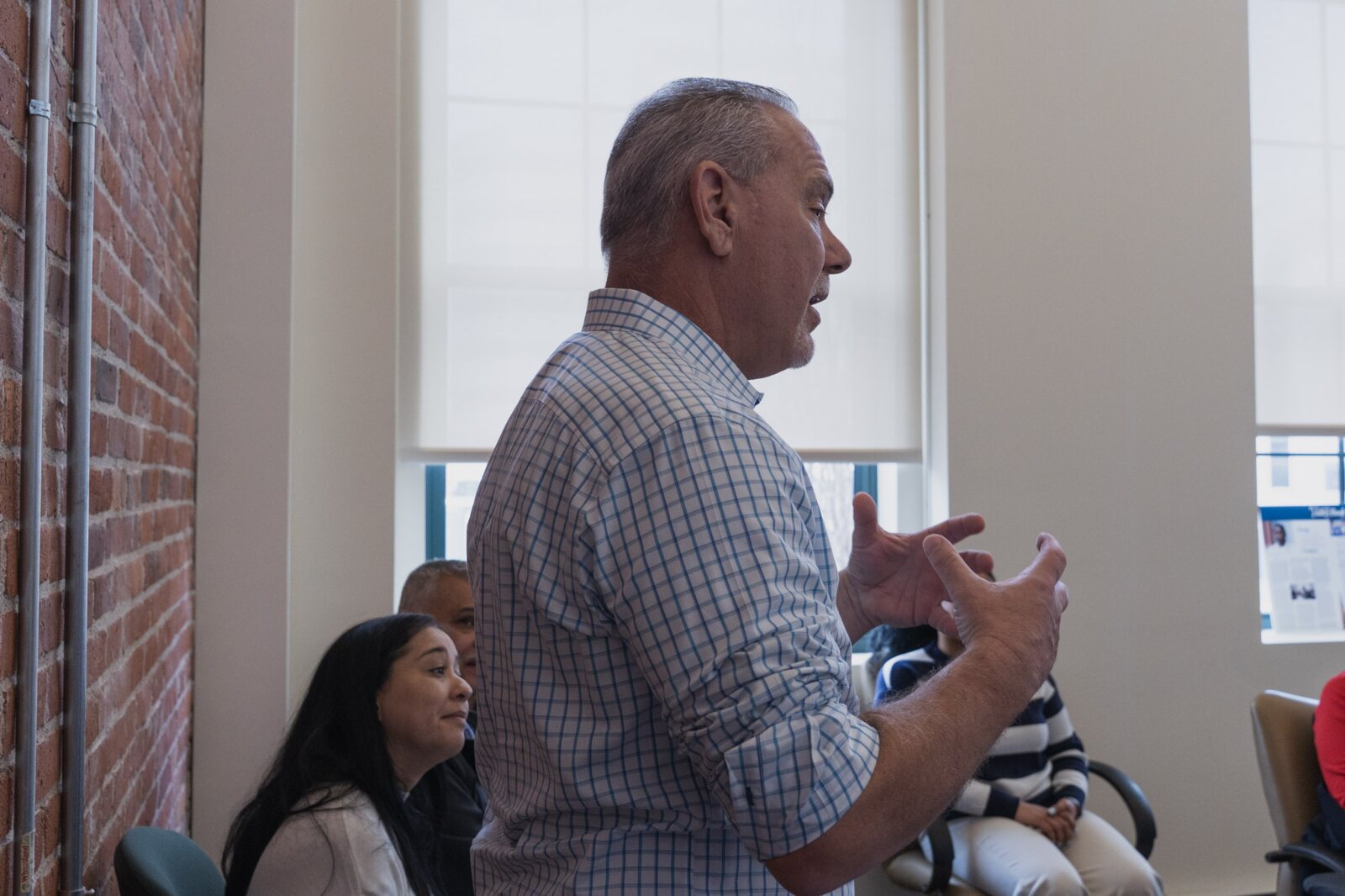 Former Connecticut House Speaker Joe Aresimowicz speaking at a SCRIP gathering