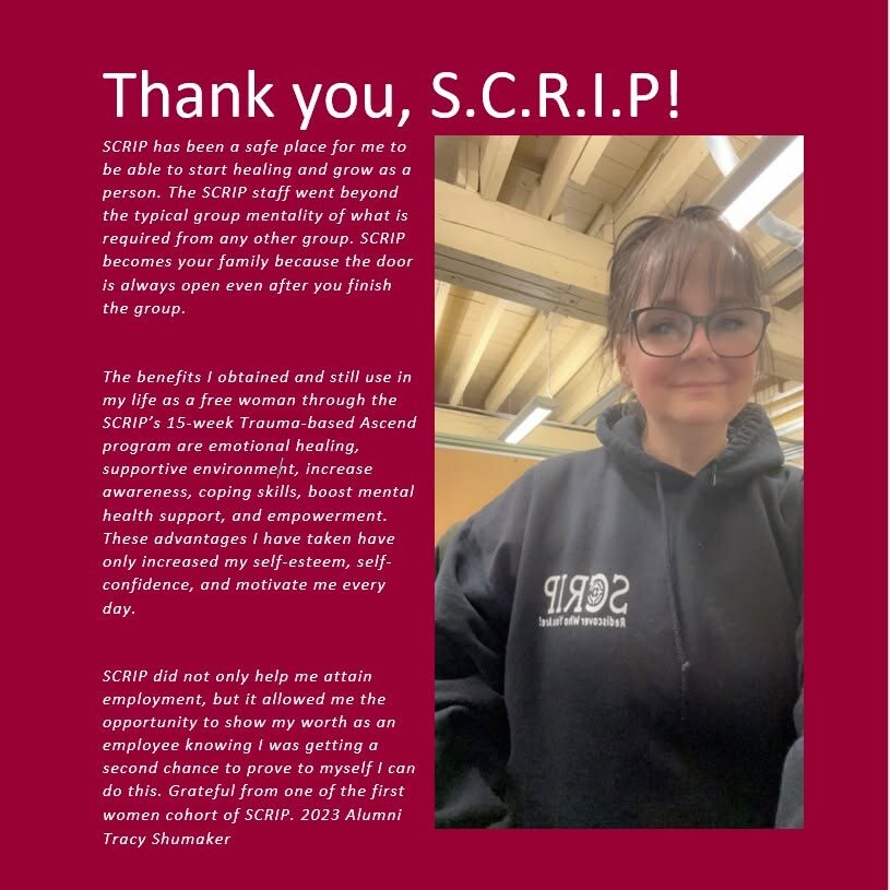 Written testimonial from Tracy Shumaker, a 2023 SCRIP alumna
