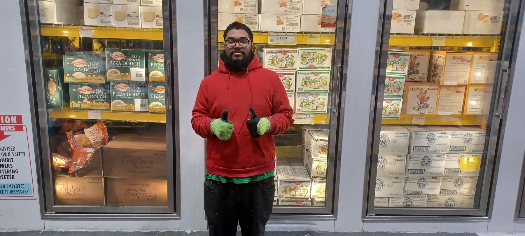 Derek working inside Restaurant Depot