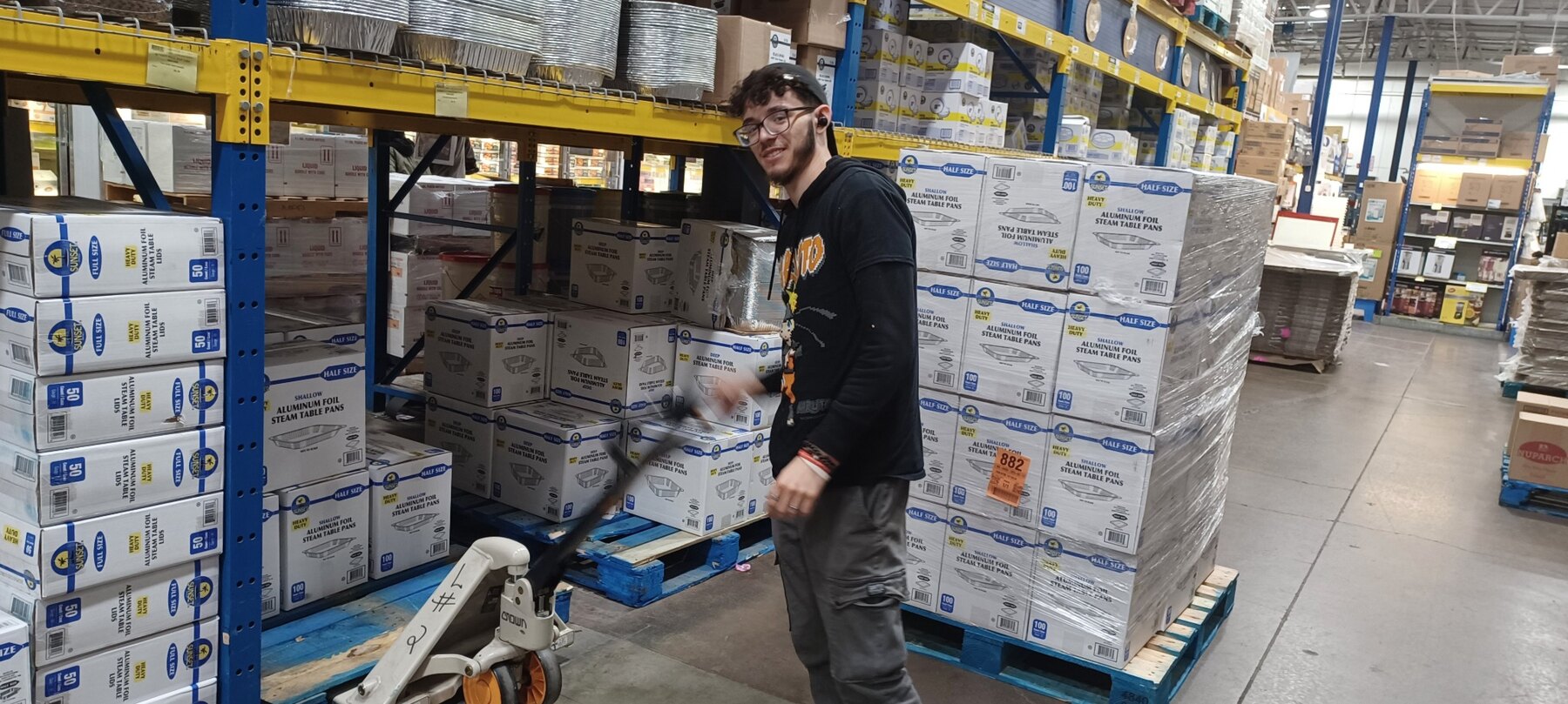Felipe working inside Restaurant Depot